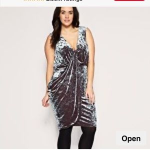 ASOS petite velvet twisted dress, Sz 2, brand new